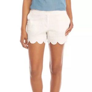 Blue Rain White Scalloped Shorts